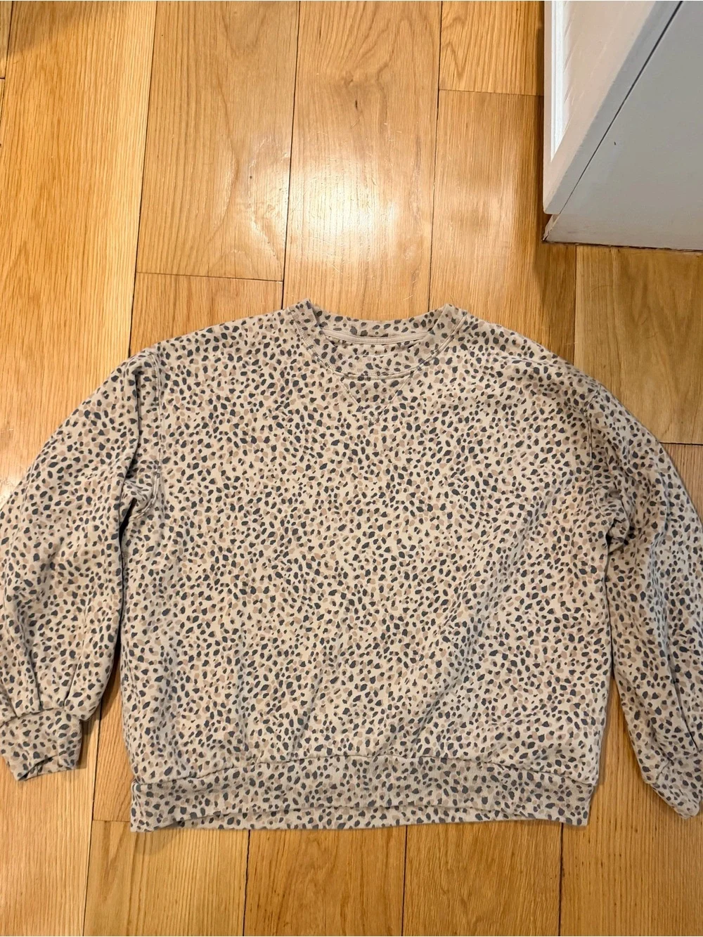 A&F Abercrombie Leopard Print Pullover Sweatshirt - Picture 1 of 5